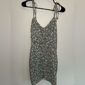 Abercrombie & Fitch Sage Green Floral Tie Strap Dress size XS